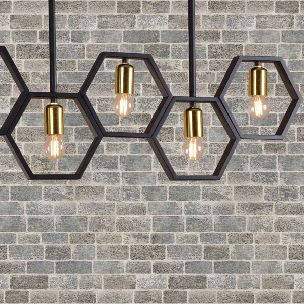 Pendellampe sort-guld E27x5 HONEY 312556 Polux