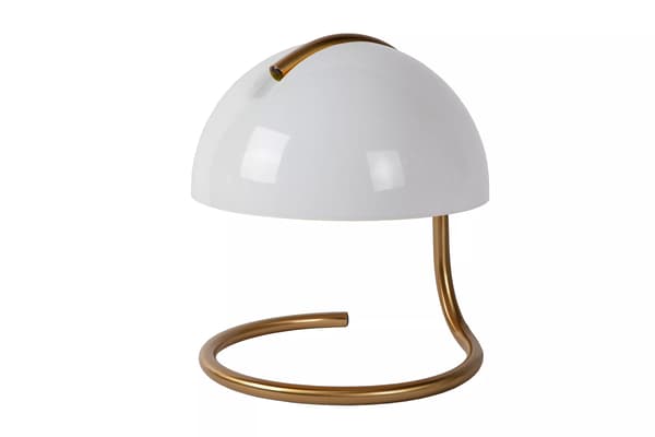 Bordslampa rund vit guld E27 Cato Lucide