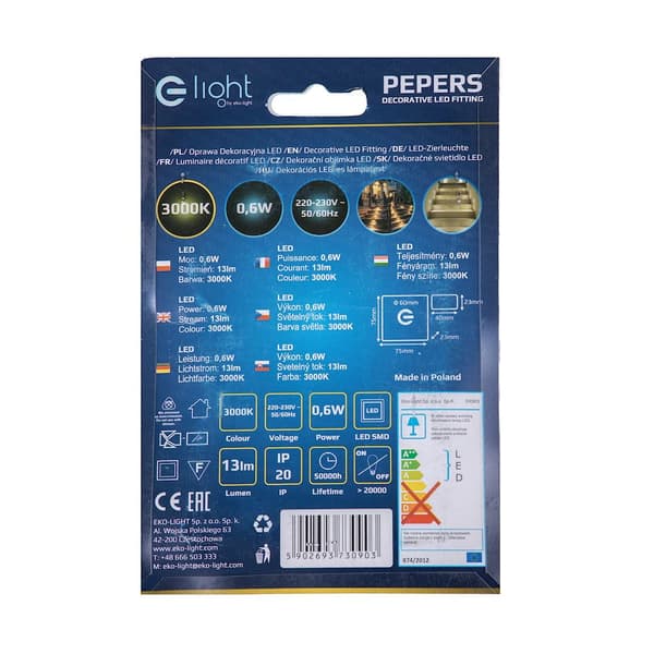 Trappelampe 1x0.6W LED PEPERS EKS0903 Eko-Light