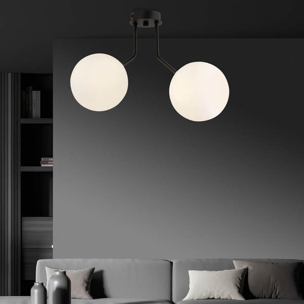 Emibig loftlampe 2xE14 40W NOVA 2 SORT/OPAL 1138/2