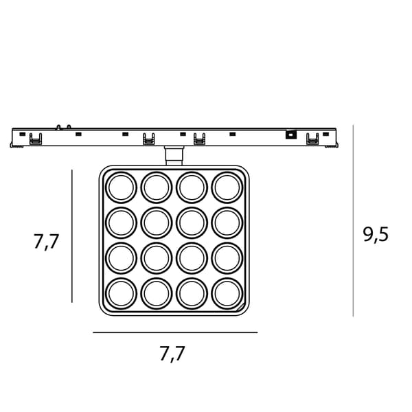 Kiskovalaisin LED 12W musta neliö 2700-5000K ZIGBEE- MICRO11 Maxlight