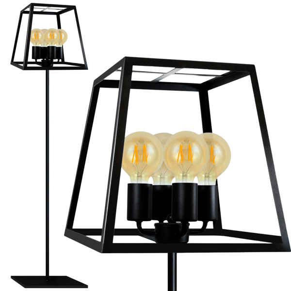 Sort gulvlampe E27x4 FINLAND 308696 Polux