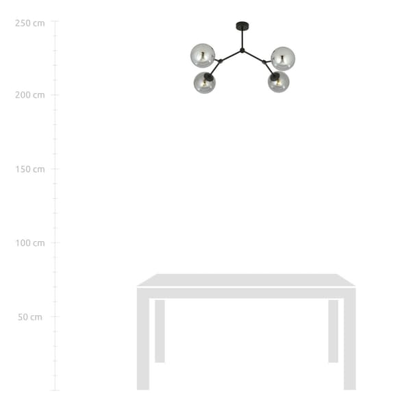Emibig loftlampe 4xE14 40W SPACE 4 SORT/GRAFIT 1134/4