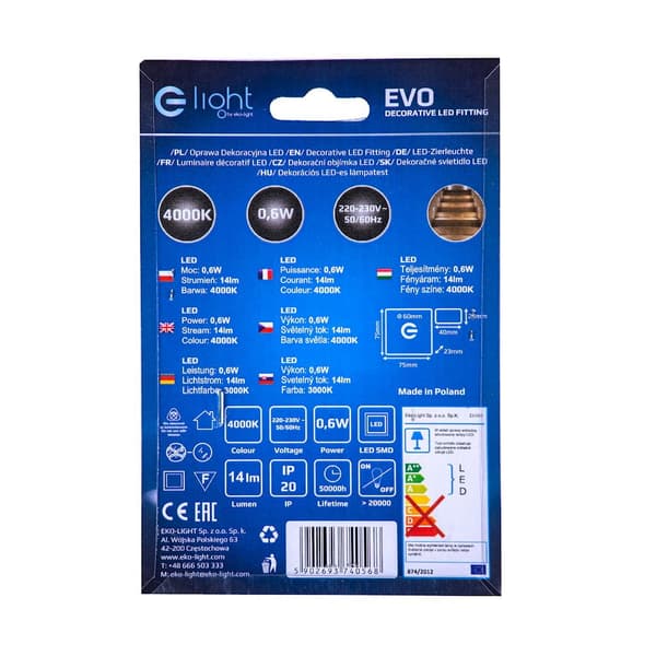 Trappbelysning 1x0.6W LED EVO EKS0568 Eko-Light