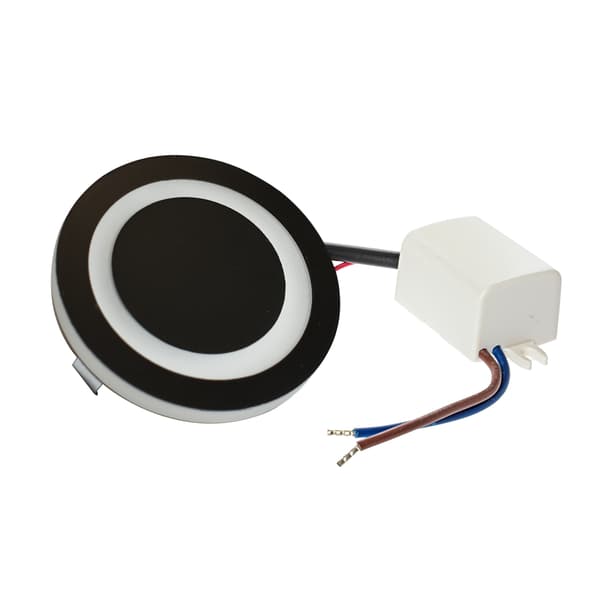 Rund svartvit LED-trappbelysning 0.6W Oti Max Eko-Light