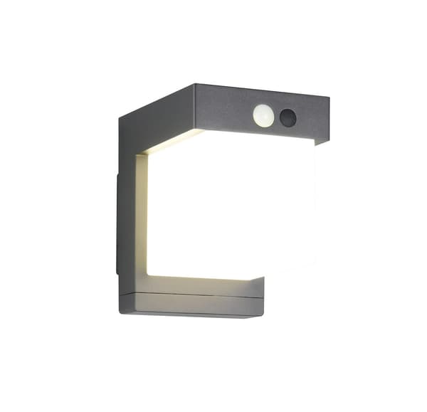Moderne sort hybrid solcelle LED udendørs væglampe 5.5W COLOMBO RL