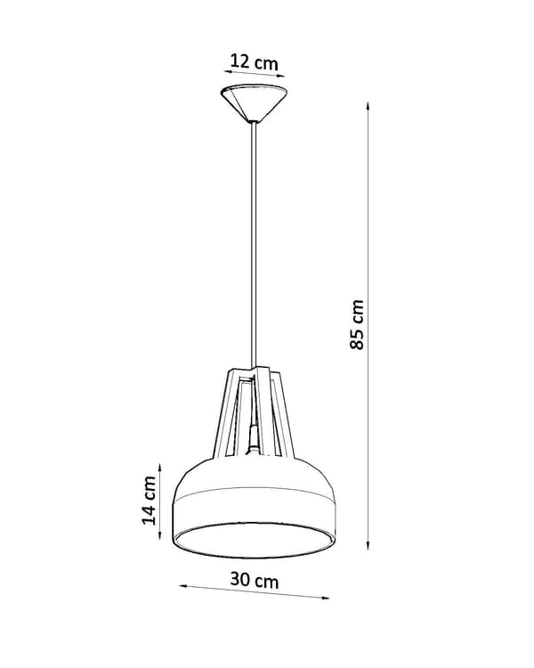 CASCO Pendellampe Hvid/Sort Træ Sollux Lighting SL.0387