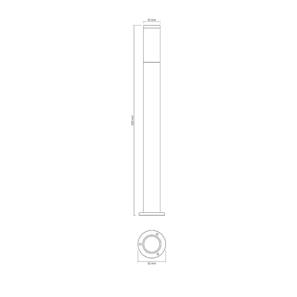 Sort GU10 60 cm IP54 AR090 Videx havelampe
