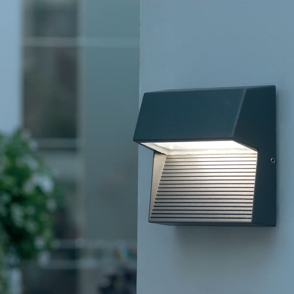 Grafiitinharmaa ulkoseinävalaisin sisäänrakennettu LED 6W Freyr Elstead