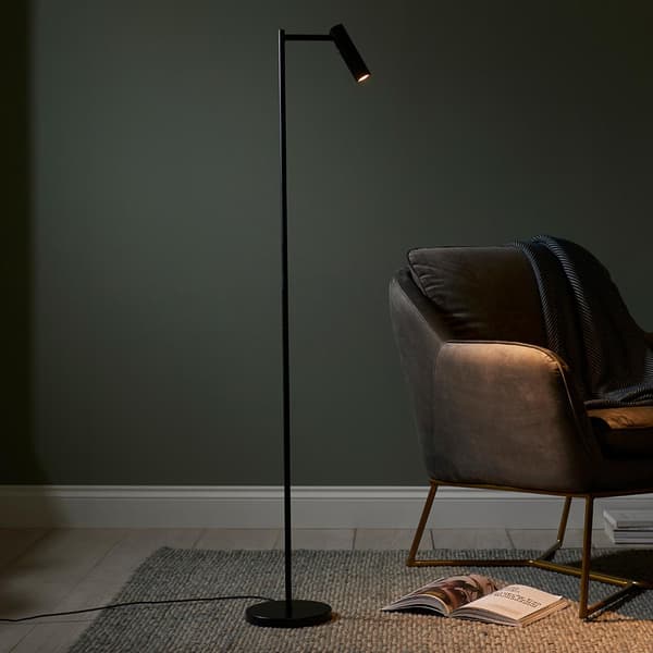 Moderne gulvlampe til læsning mat sort bevægelig LED-spot 4W DEDICATED READER Endon