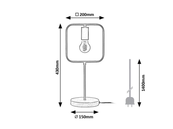 Industriel bordlampe bøg E27 Rufin 3219 Rabalux
