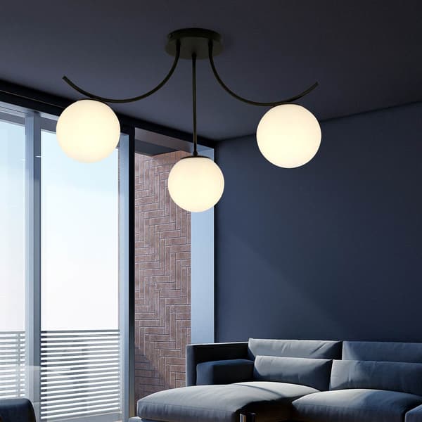 Emibig loftlampe 3xE14 40W BOSTON 3 SORT/OPAL 1109/3