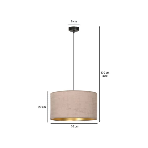 PENDEL Emibig 1xE27 60W HILDE 1 BL ROSE 1053/1