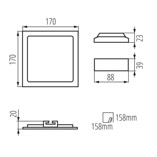 Kanlux LED-panel KATRO serie model 28940 IP44