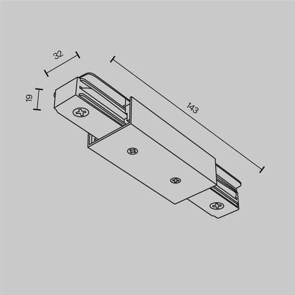 Mellem strømstik til skinnesystemer sort UNITY Maytoni Technical