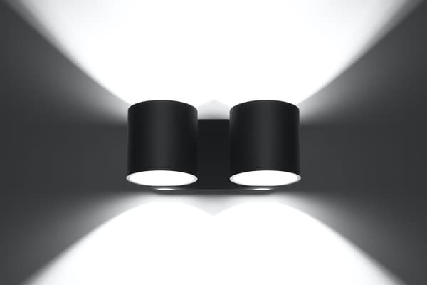 Seinävalaisin ORBIS 2 musta Sollux Lighting SL.0660