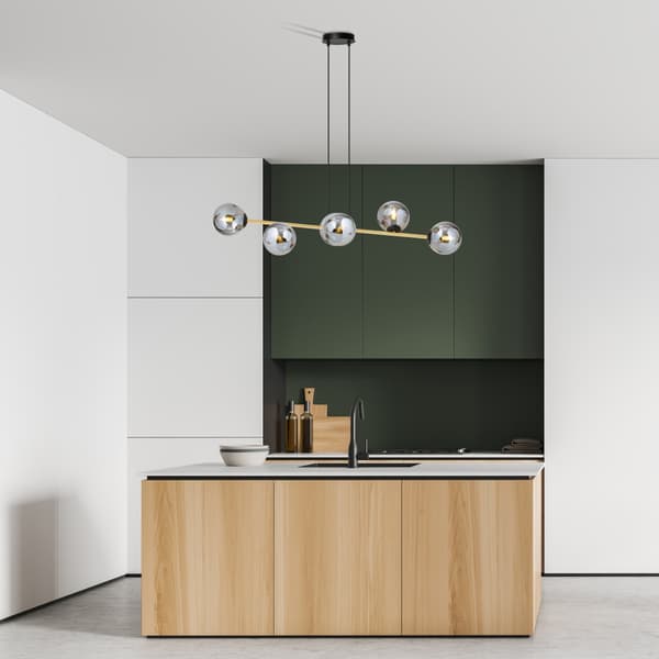Lysekrone over bord Emibig 6xE14 10W GRAVITY 6 sort guld grafit 1237/6