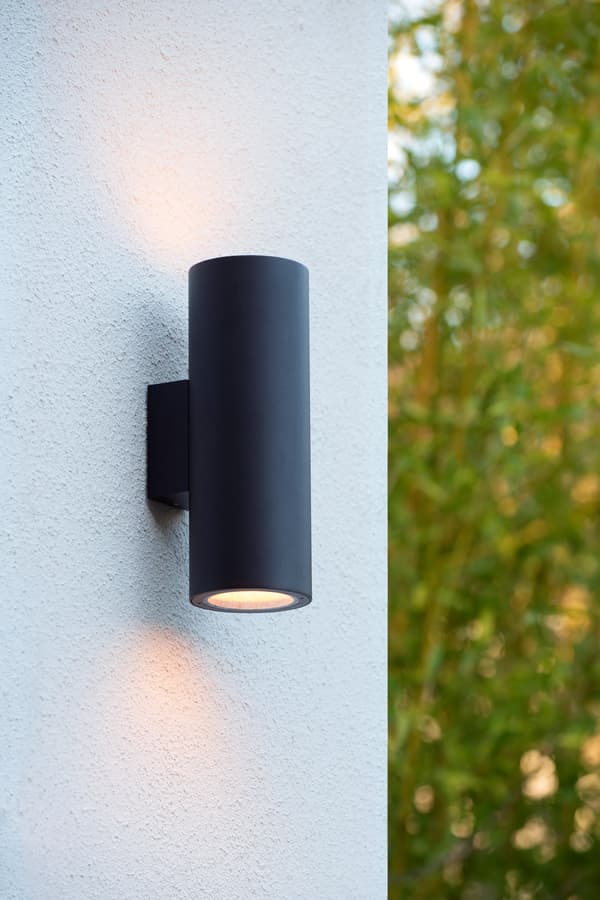 Ulkoseinävalaisin musta 2x E27 40W VOLANTIS Lucide
