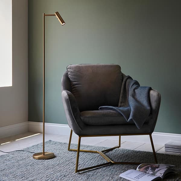 Modern golvlampa för läsning, mässing, rörlig spotlight LED 4W DEDICATED READER Endon