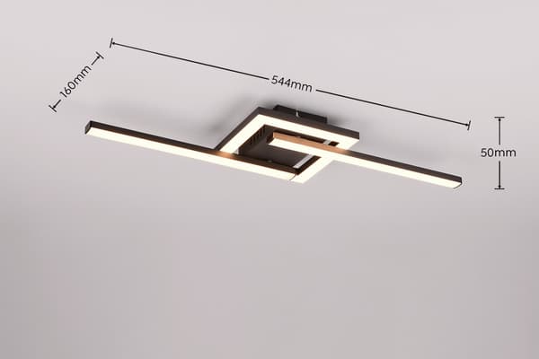 Loftlampe geometrisk lineær sort VIALE LED 17W RL