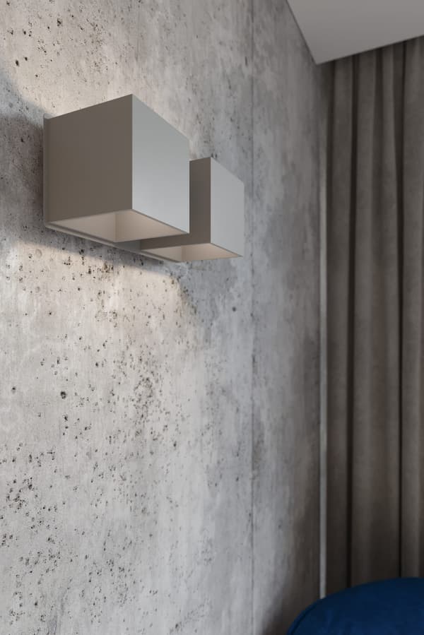 Seinävalaisin QUAD 2 harmaa Sollux Lighting SL.0658