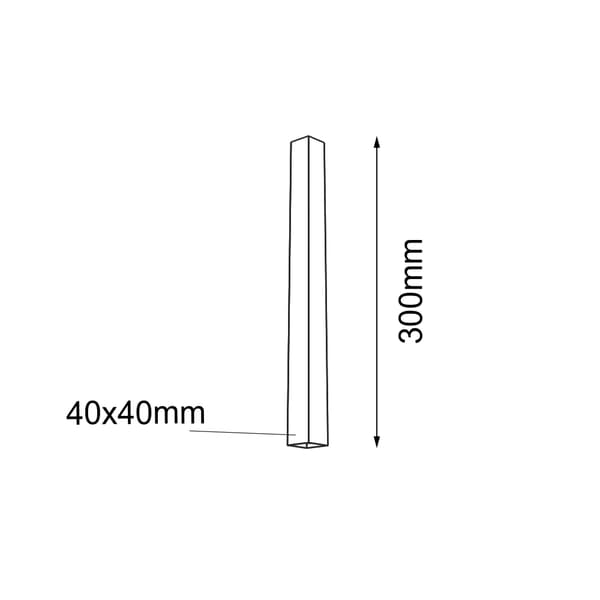Sort aflang loftspot 30 cm 1xGU10 4W DOHA 1705 Shilo