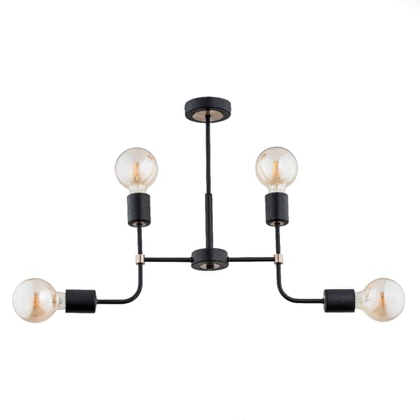 Industriel loftlampe sort geometrisk form 4xE27 15W TRANSFORMERS Alfa