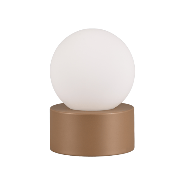 Bordslampa liten brun glas vit kula E14 Countess RL