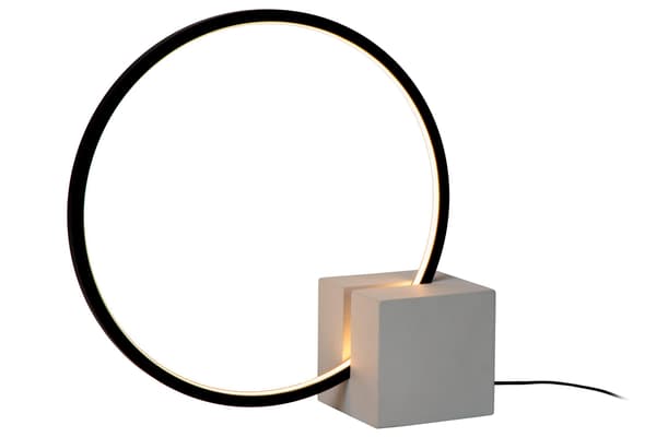 Moderne sort ring bordlampe i terning LED 6W CIRKELIS Lucide