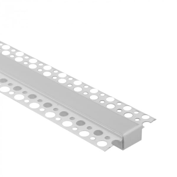 Set med 10x LED-listprofil GPS02 infälld vit + frostat lock 2m Ecolight