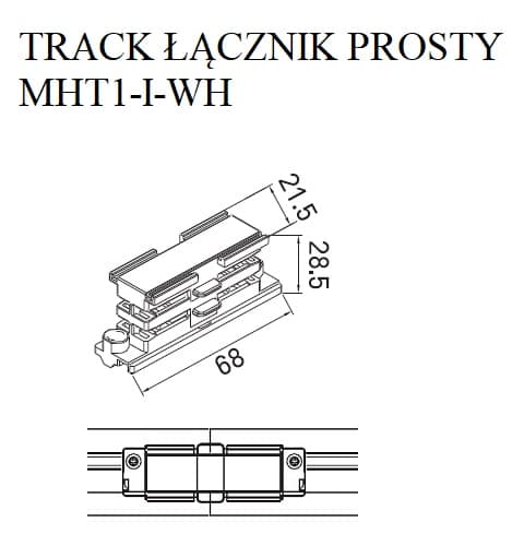 Lige 3-faset hvid Maxlight-forbinder
