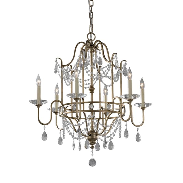 Kristallkrona silverflingor Gianna 6xE14 60W Feiss