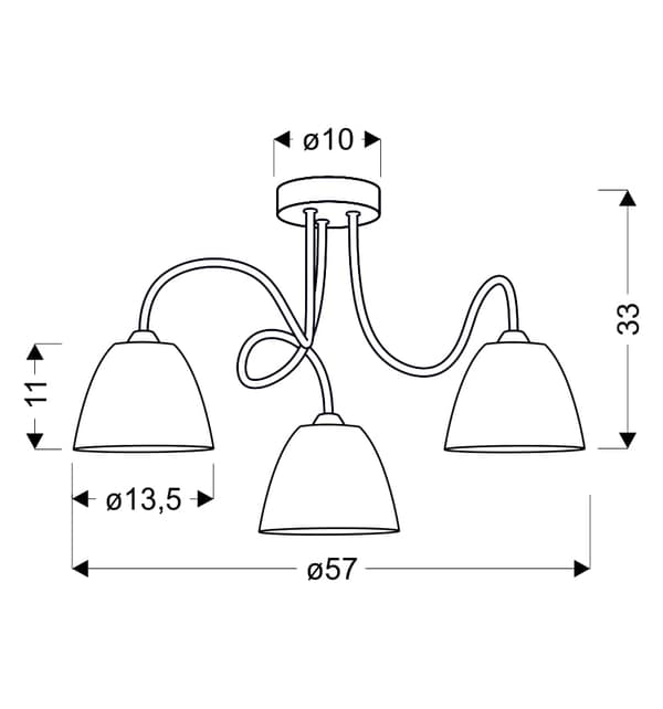 Candellux ELF 3xE14 33-72580 loftlampe