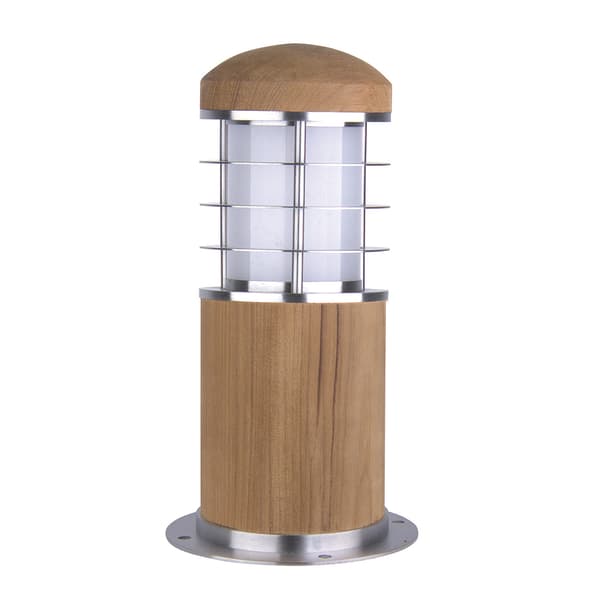Udendørs lampe pæl teaktræ / rustfrit stål E27 40W Poole Garden Zone