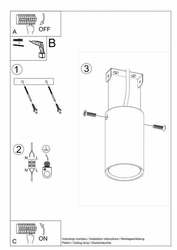 Spot LAGOS 10 sort Sollux Lighting model SL.1000