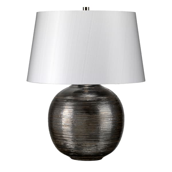 Bordslampa porslin silver Caesar E27 60W Elstead