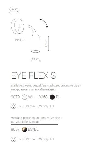 Seinävalaisin LED Nowodvorski EYE FLEX messinki 9067