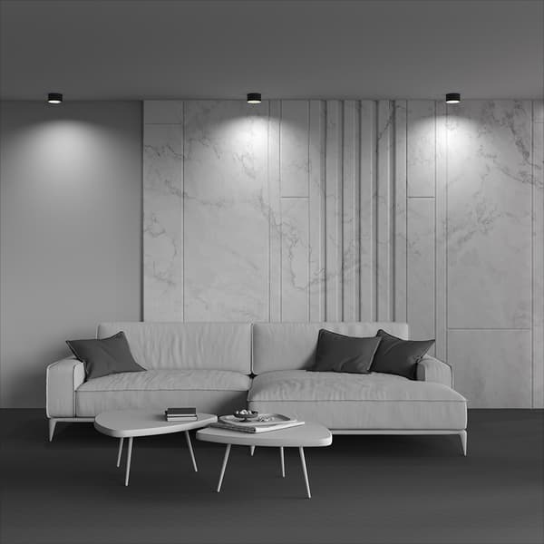 Loftspot sort rund Ø12cm LED 12W Vega Maytoni
