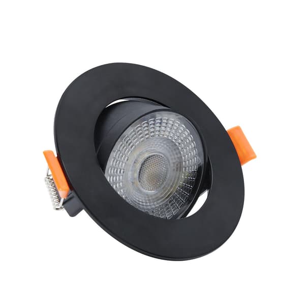 Indbygningsspot bevægelig sort rund Ø9cm LED 7W variabel farve PLUS Light Prestige