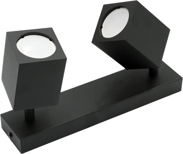 Væg- og loftlampe sort 2xGU10 Quantus ID-6102 Idealux