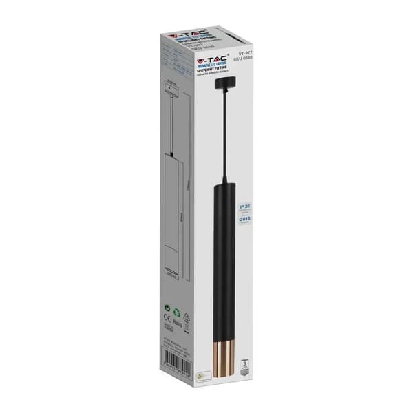 V-TAC VT-6689 sort og guld rørpendel 60x500mm