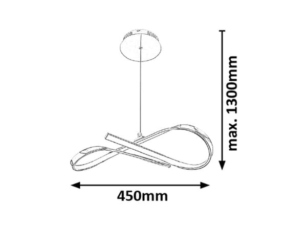 LED-krona 20W kromfärg 2188 Aniela Rabalux