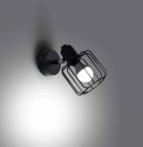 Sollux BELUCI industriel sort væglampe SL.1114