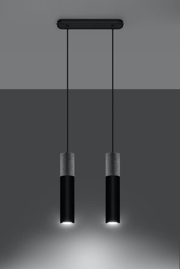BORGIO 2 arkitektonisk beton pendellampe sort Sollux Lighting SL.0651