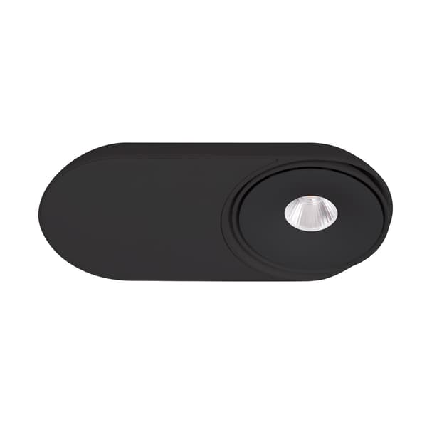 Kattospotti moderni liikuteltava soikea musta LED 10W VECTOR Maxlight