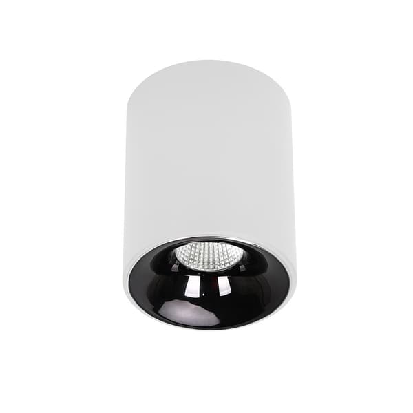 Moderne hvid-sort rund loftspot Ø6cm variabel LED farve 5W TOM Light Prestige