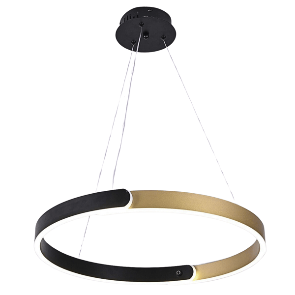 Moderne sort-guld ring LED pendellampe 36W Ontario IdeaLed