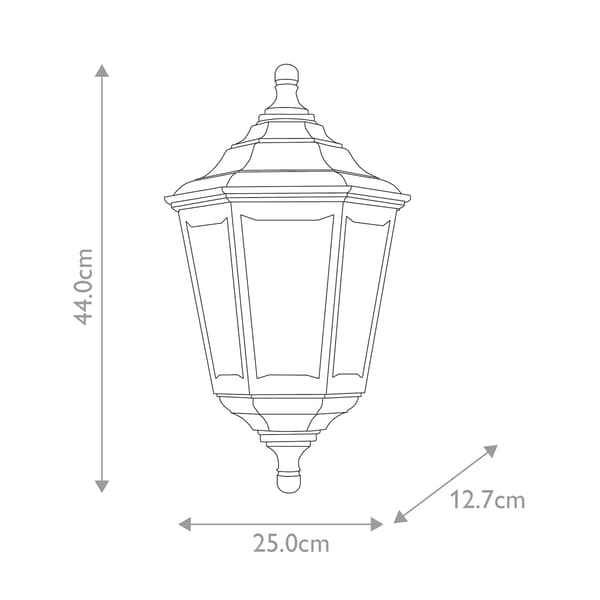 Svart utomhusvägglampa E27 60W Kinsale Elstead
