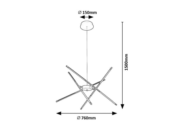 Moderne justerbar sort LED-pendellampe 30W HENLI Rabalux