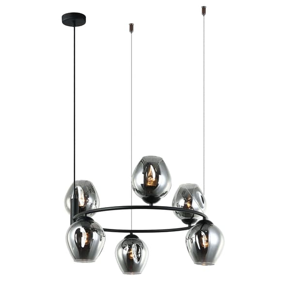 Italux Roxane lysekrone moderne sort MDM-4046-4 BK+SG
